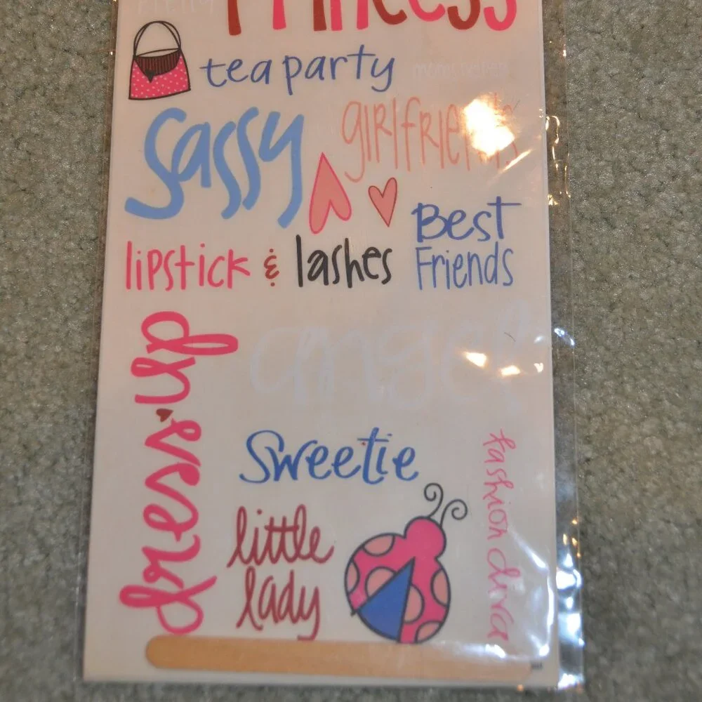 NEW JUNKITZ EXPRESSIONZ PRINCESS GIRL RUB ONS TRANSFERS